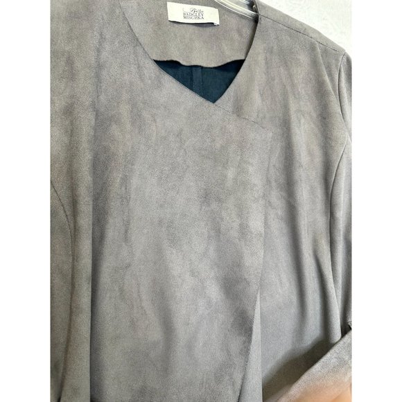 Belle Badgley Mischa Jojo Faux Suede Gray Duster Jacket - Picture 4 of 10